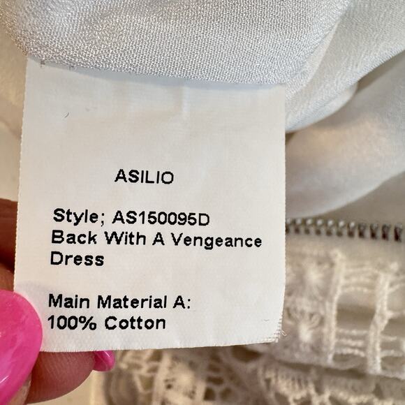 Asilio Womens Back With A Vengeance Size *XS* White Crochet Lace Bride Wedding - Picture 6 of 16